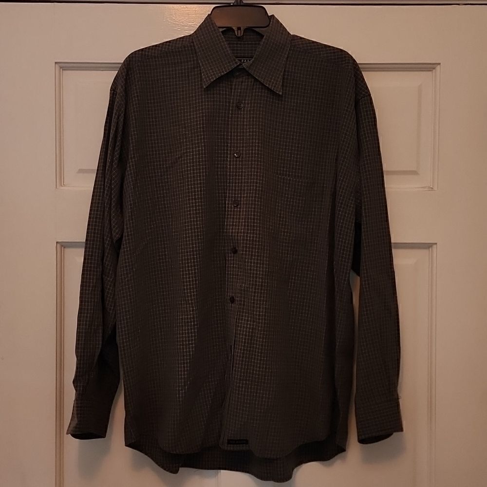 Ted Baker Green and Blue Plaid Dress Shirt